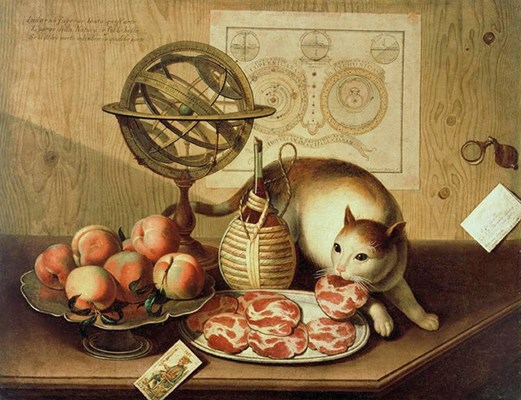 «Натюрморт с кошкой», 1770 г.  Себастьяно Лаззари